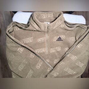 Adidas Men's Zip-Up Beige Sweater